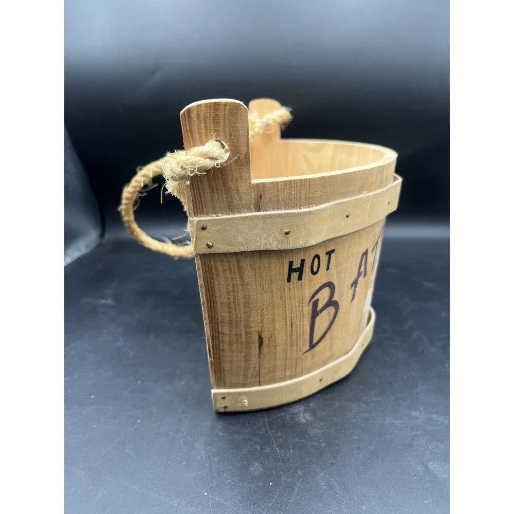 VTG Wooden Hot Bath 10 Cent Soap Extra Bucket - 1998 Bathroom Decor/Towel Holder